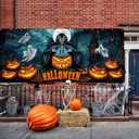Trgowaul Happy Halloween Garage Door Decorations, 7 * 16Ft Garage Door Cover Banner Backdrop, Pumpkin Grim Reaper Indoor Outdoor Party Supplies Photography Background Sign Poster