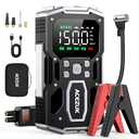 Portable Car Jump Starter with Air Compressor, ACEZUK 150PSI 8000A Jump Starter (All Gas/10.0L Diesel), 12V Battery Jump Box Car Battery Jumper Starter with 3.4" LCD Display, 2 Lights