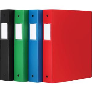 Oxford Flexible Binders, Binders for School and Office, Strong Flexible Poly, 4 Clear Pockets, Holds up to 350 Sheets, 1.5 inch Binder, 4 Assorted Colors: Black, Green, Blue and Red, 4-Pack (1009729)