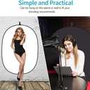 4.92X3.28 ft (1.5mX1m) 2 in 1 Polyester Muslin Black White Collapsible Reflector Backgrounds Portable Collapsible Reversible Photography Backdrop with Carrying Bag
