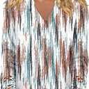 Magritta Womens Long Sleeve Casual Tunic Tops 2025 Winter Loose Dressy Shirts V Neck Flare Blouses