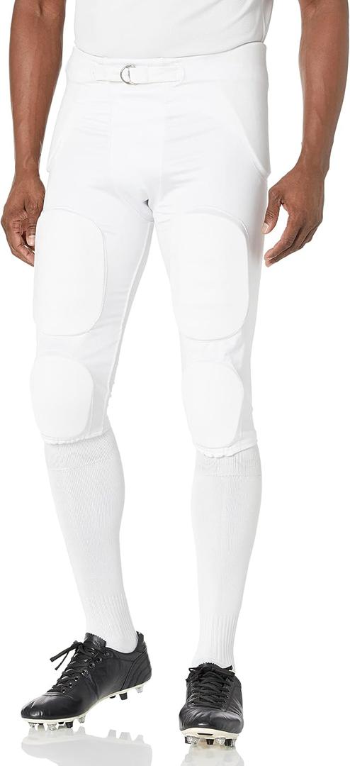Sports Unlimited Elite Flex Integrated Adult Football Pants, Men's Football Pants with Pads (Large, White)