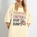 Maternity Pumpkins Football Shirt Women: Thanksgiving Pregnancy Tops Oversized Pumpkins T-Shirt Fall Football Tees (XL)