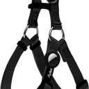 PUPTECK No Pull Dog Harness Soft Adjustable Basic Nylon Step in Puppy Vest Outdoor Walking with ID Tag and A-ir Tag Case, Black, S (Black(Holder Bundle))