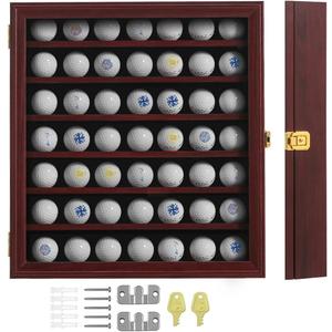 KCRasan Golf Ball Display Case - Wall Mounted Holder with Glass Door, Ideal Gift for Golf Enthusiasts
