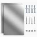 2-Pack Ultra-Thin Stainless Steel Backsplash Panels, 24" x 30" Each | Flush Mount Splatter Guard for Stove and Range Hood, Easy Install with Pre-Drilled Holes & Screws