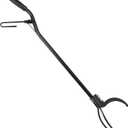 Sunnydaze 36-Inch Log Grabber Tongs - Outdoor Fire Pit Tongs - Spring Lever Action - Black