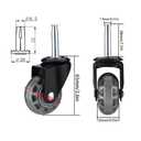2" Rubber Caster Wheels, casters Set of 4 Black casters 5/16" x 1 1/2" (7.9 x 38mm) Wheels Pole with Sleeve for Shop Vac Wet Dry Vacuums Caster, FurnitureSet of 4 Heavy Duty