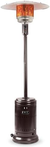 Amazon Basics 46,000 BTU Outdoor Propane Patio Heater with Wheels, Commercial & Residential, Havana Bronze, with water tank, 32.1 x 32.1 x 91.3 inches (LxWxH) ,13489.74 watts