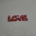 OMISHE LOVE Sign for Tabletop or Wall Hanging, Freestanding Rustic Beaded Letters for Farmhouse Home Table Decor, Gift for Wedding, Housewarming, Valentines Day, Thanksgiving, Red
