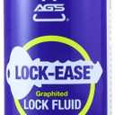 AGS Automotive Solutions Lock-Ease Graphite Lock Lubricant  3oz Aerosol, Prevents Freezing, Reduces Friction, No Residue, Protects Against Wear & Rust