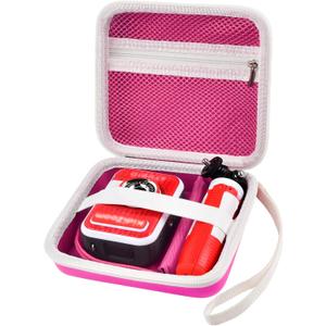 Kid Toy Camera Case for VTech Kidizoom Creator Cam Video Camera, Hard Travel Carrying Storage with Accessories Pocket - Pink