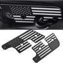 HZEL 2PCS Car Sun Visor Repair Kit, Aluminum Alloy American Flag Vehicle Sun Visor Clip Bracket, Automotive Repair Replacement Kit, Compatible with Wrangler JK, JL, Gladiator