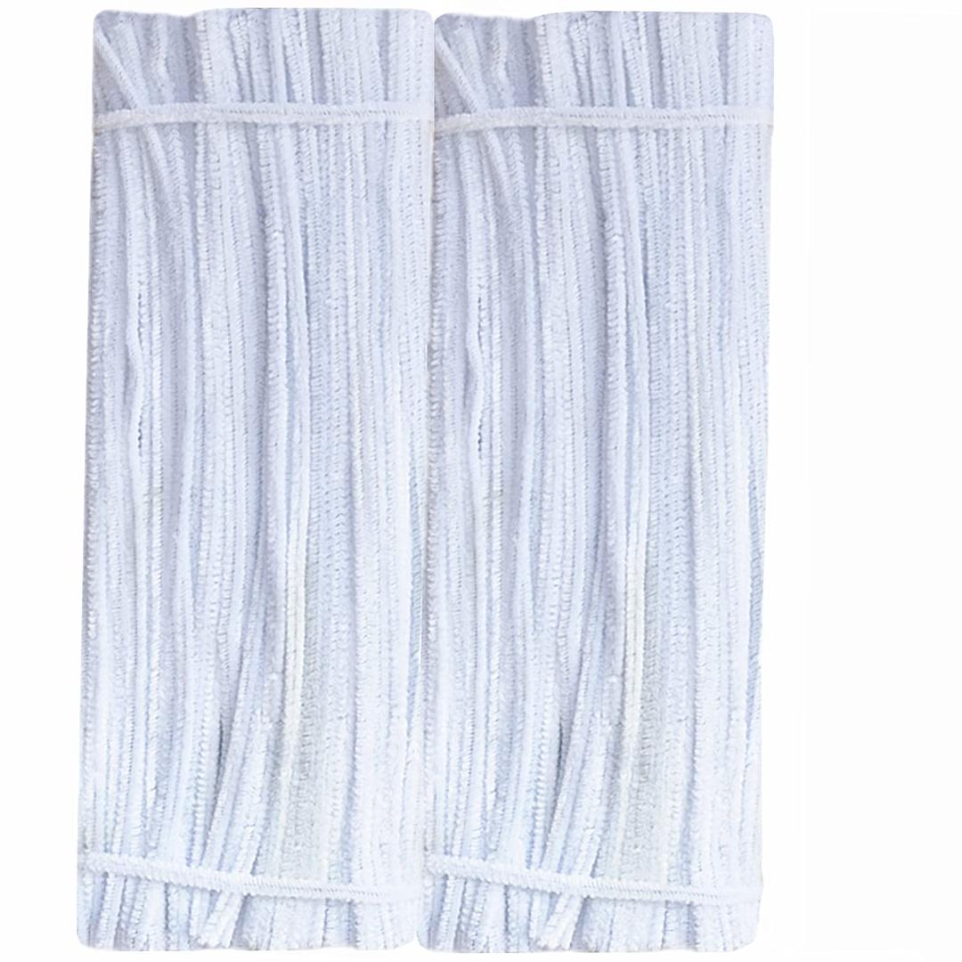 White Pipe Cleaners Crafts (100 Pack) Chenille Stems for DIY Art Decorations Creative (6 mm x 12 Inch)