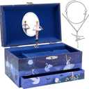 Jewelkeeper Ballerina Music Box & Little Girls Jewellery Set - 3 Ballerina Gifts for Girls