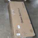 IDEALHOUSE Queen Size Canopy Bed Frame with Nailhead Decoration HeadboardUpholstered Bed Frame with Poles 4 Corner Bed Bracket,Solid Wood Slats Support,No Box Spring Needed,Noise Free,Gray (Grey)