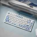 KBDiy Ocean Whale KOA Profile Keycaps 75 Percent,Dye-Sublimation PBT Blue Cute Custom Keyboard Keycap,135 Key Cap Set for Cherry Gateron MX Switches Mechanical Keyboards