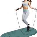 8/20/30mm Jump Rope Mat Fitness Exercise Mat Durable, Non-Slip, Workout Mats with Jump Rope & Carrying Bag for Home Gym Flooring (55"x 24")