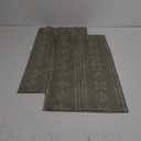 jinchan Boho Kitchen Curtains Linen Tier Curtains 24 Inches Bohemian Cafe Small Drapes Gray Striped Mudcloth Farmhouse for Bathroom RV Camper Light Filtering Rod Pocket 2 Panels Sage Green