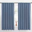 NICETOWN Blackout Curtains for Bedroom, Blackout Curtain Panels, Window Treatment Energy Saving Thermal Insulated Solid Rod Pocket Blackout Drapes/Draperies (Stone Blue, 1 Pair, 70 by 63-inch)