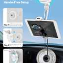 AboveTEK iPad Suction Mount, Phone Tablet Stand Holder with Suction Cup Fits 4"-11" Tablet/Phone/iPad mini/Air, Sticky iPads Mount on Window Bathroom Mirror, for Car Truck Windshield Boat (White)