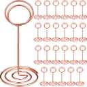 TecUnite 24 Pieces 3.35 Inch Table Number Holder Place Card Photo Holder Picture Name Menu Clips Memo Cards Stand for Wedding Reception Anniversary Birthday Party Centerpieces (Rose Gold)