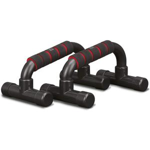 RBX Push-Up Bars with Cushioned Foam Grips and Non-Slip Base (Red)