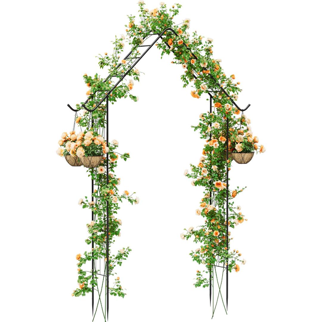 Garden Arch Arbor Trellis for Climbing Plants 8.5Ft Metal Arch Trellis