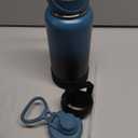 RUBYFLASK 32oz Insulated Water Bottle with Straw, Stainless Steel Metal Vacuum Water Flask, Large Thermal Water bottle with Leakproof 3 Lids for Travel, Camping, Gym Sports Indigo Black