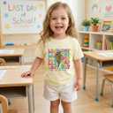 Last Day of School Shirt for Kids Toddler Boys Girls Summer T-Shirts Tops Funny Graphic Tee Short Sleeve 3-8 Years (Yellow)
