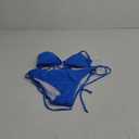 Zonsaoja Women String Bikini Set Halter Side Tie Two Piece Swimsuit Triangle Bathing Suits (Medium, Blue)
