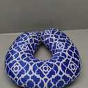 Adult Cozy Soft Microfiber Neck Pillow for Travel  Compact, Machine Washable - Perfect for Airplane, Car, or Home Use - Filled and Finished in the USA  Blue Trellis