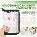 Earring Organizer Case Travel Jewelry Storage Book Clear with Small Zippered Pouch (Black, With 80 Pcs small Jewelry Pouches)