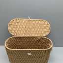 Coeusy Toilet Paper Basket with Lid,Paper Rope Decor Basket for Bathroom Organizers and Storage,Holds Up to 6 Mega Rolls,Decorative Hand-Woven Bathroom Bedroom Living Room Decor