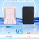 2 x Miroddi for Magsafe Wallet Stand, Magnetic Phone Wallet for iPhone 17/16/15/14/13/12 Series, Leather Magnetic Cards Holder, Fits 5 Cards, RFID Blocking, Slim, Pink