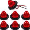 MADCATZ Meerkatt 2 Inch Beehive Cone Marker Light with Grommets Cab Top Roof Universal for Trailer Truck Tractor Bus Pickup 12V DC Pack of 7 (Red)