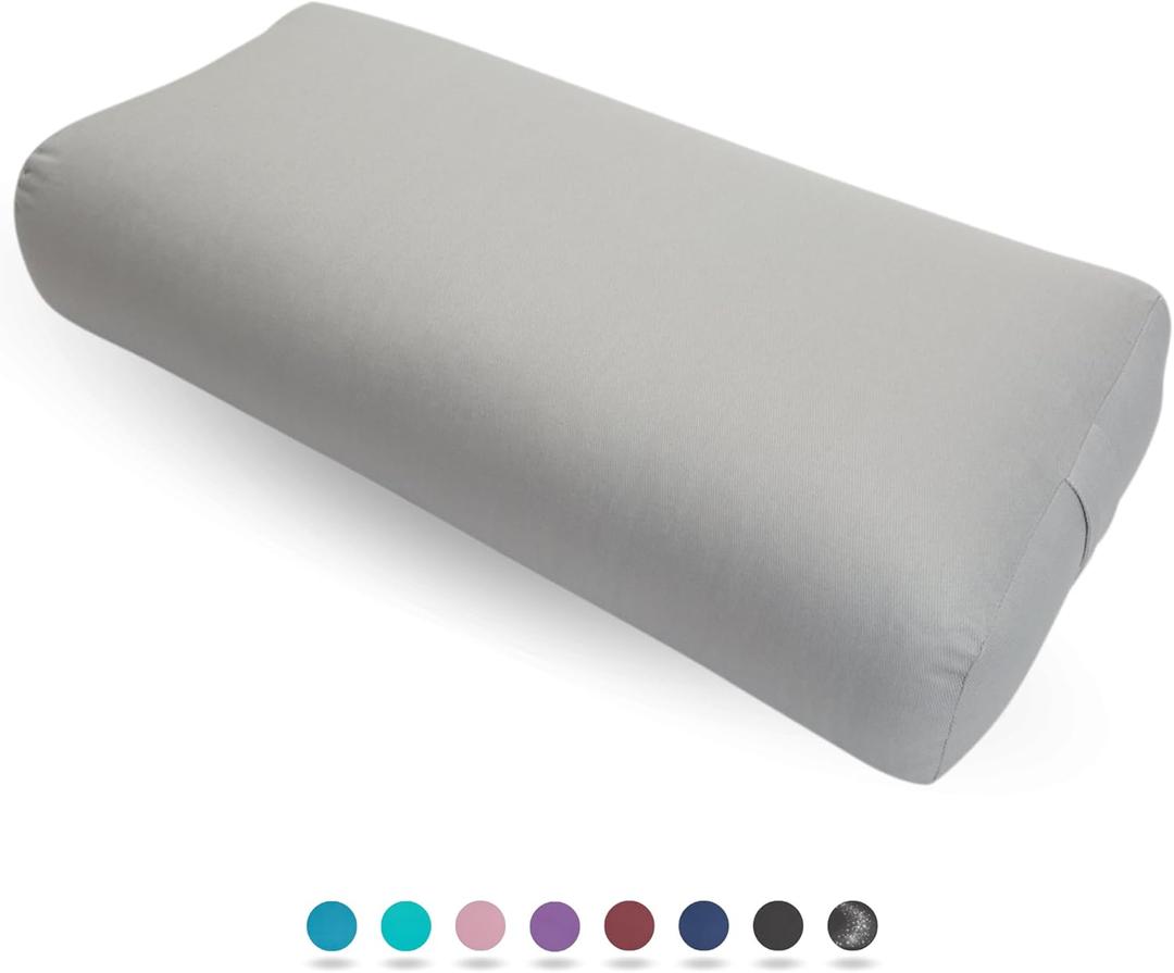 Everyday Yoga Premium Bolster, Meditation Pillow, Super Soft & Lightweight with Carry Handle - Firm Support for Restorative Yoga, Multi-color (Slate)
