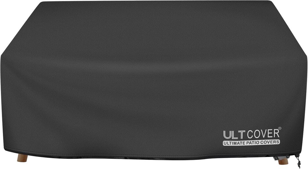 ULTCOVER Waterproof Outdoor Deep Seat Sofa Bench Cover 90W x 40D x 35H inch Patio Furniture Couch Cover, Black