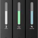 Shampoo and Conditioner Dispenser - Wall-Mounted 3-Chamber Shower Soap Dispenser, No-Drill, 1200ML Capacity, for Bathroom & Hotel (Black-3-Pack)