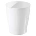 iDesign Compact Round Plastic Trash Can for Bathroom, Bedroom, Home Office, Dorm, 7.7" x 7.7" x 9.1", The Franklin Collection, White (White)