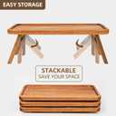 GEHE 3 Tier Serving Tray Acacia Wooden Tiered Tray Stand Foldable Dessert Table Display Set Decor Charcuterie Boards for Party, Birthday, Wedding, Christmas