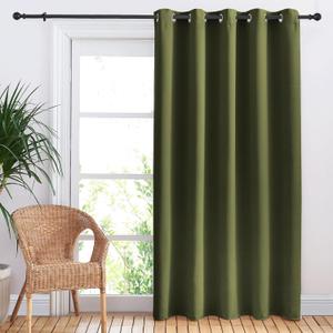 NICETOWN Bedroom Blackout Curtain Panel, 1 Panel, 70 x 84 inch, Olive Green, Privacy Window Thermal Insulated Blackout Drape/Drapery for Loft, Guestroom