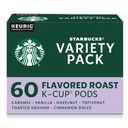 Starbucks K-Cup Coffee Pods, Flavored Hot or Iced Coffee, Variety Pack, 60 Keurig Pods (EXP 11/02/26)