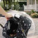 Car Seat Cover Baby Boy, Infant Car Seat Canopy Outdoor, 2 Layers with Mesh and Sun Shade Window for Summer Winter, Easy Access Carseat Covers Snug Fit Baby Stroller - Black Star