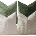 FOLLATI Throw Pillow Covers Pack of 4(18x18 Inch), Soft Boho Corduroy Textured Cushion Covers for Decor Sofa Bedroom Living Room (Green)
