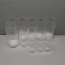 Glasseam Glass Cylinder Candle Holder, Clear Ribbed Vase Set of 18, Hurricane Pillar Candle Holder, Floating Candle Holders for Table Centerpiece, Flute Flower Vases for Centerpieces Dining Table