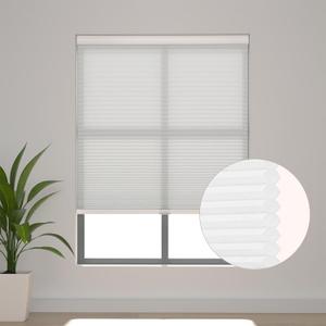 Cordless Cellular Shades, Light Filtering Honeycomb Blinds for Indoor Windows Bedroom, Pull Down Pleated Accordion Blind Easy Install, Shade Size 19" Wx36 H, White