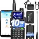 BAOFENG 5RM 10W Long Range Ham Radio with TIDRADIO Portable Wireless Programmer Upgraded UV-5R Handheld 8 Bands&NOAA Weather Receiver, Frequency Copy, 2500mAh TypeC Battery