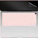 IBENZER Compatible with New MacBook Air 13 inch case 2022 2021 2020 M1 A2337 A2179 A1932, Hard Shell Case&Keyboard Cover&Screen Film for Mac Air 13 with Touch ID (2018-2022), Sakura Pink,AT13SKPK+2