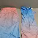 RoseSeek Men's Short Sets 2 Piece Outfits Tropical Graphic Tees and Shorts Sets Beach Vacation Outfits (XX-Large, Blue and Pink)